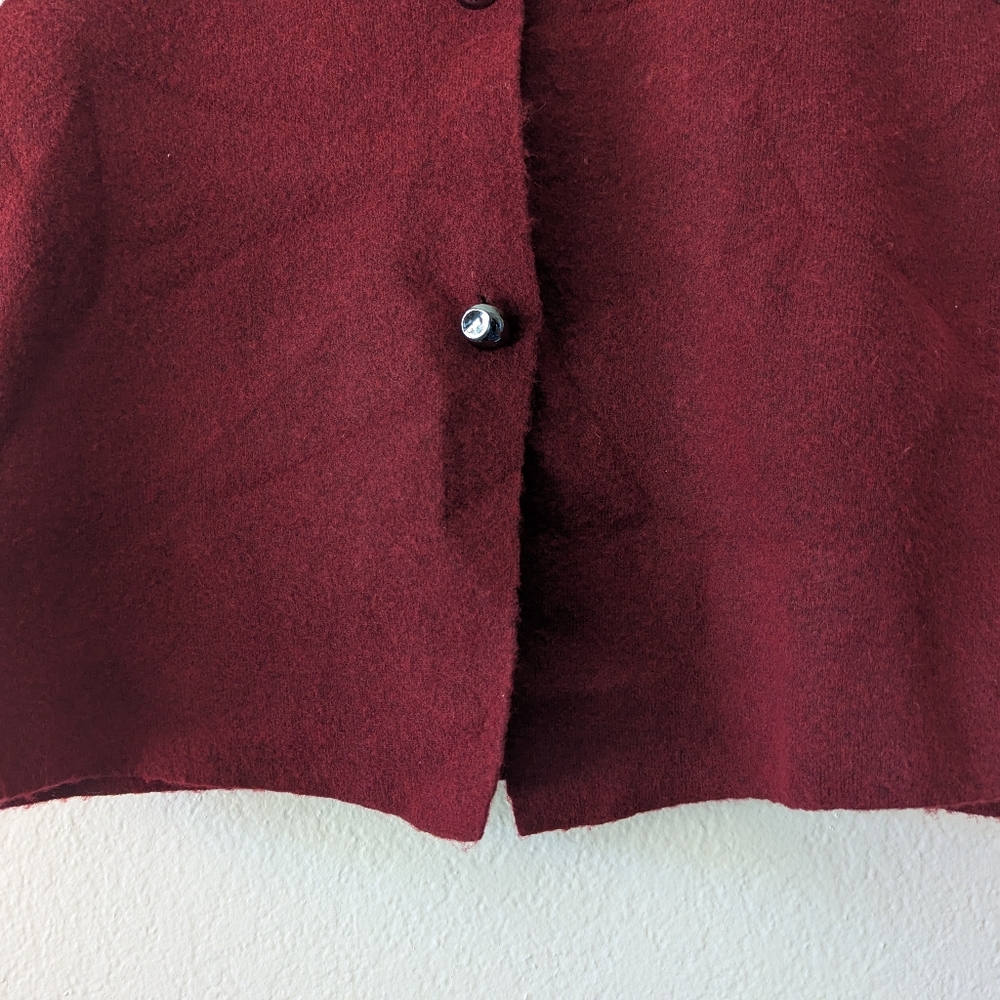 J. Crew Burgundy Wool Blend Button Vest - Picture 5 of 13
